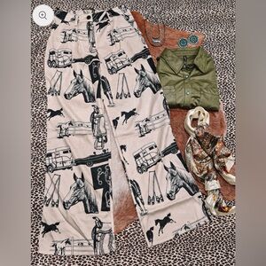 Two Fly Raunchy Mood Pants Woman's Size M Cowgirl Western Horse Sz Med